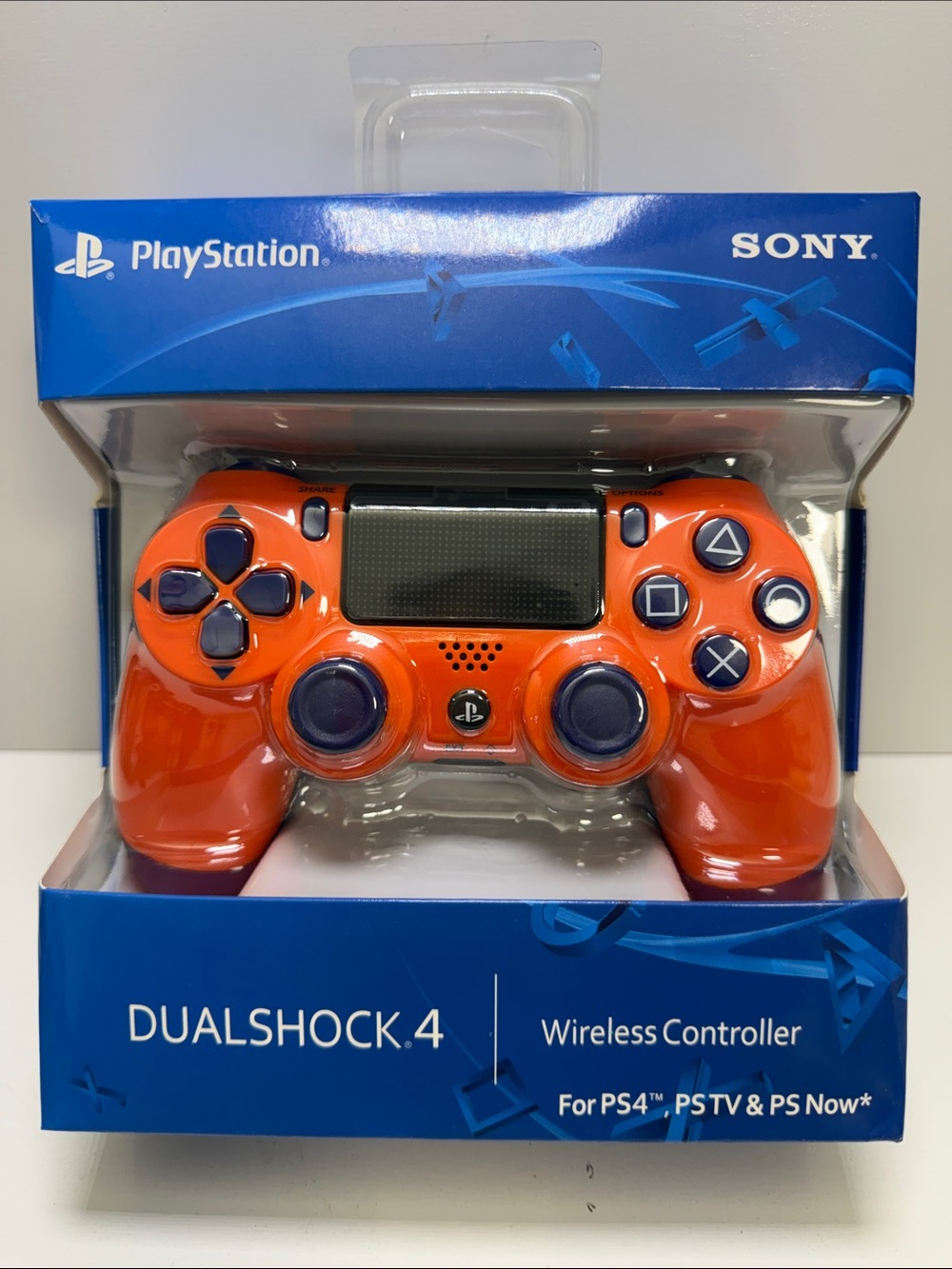 Sony DualShock 4 Wireless Controller - Orange with Dark Blue Buttons